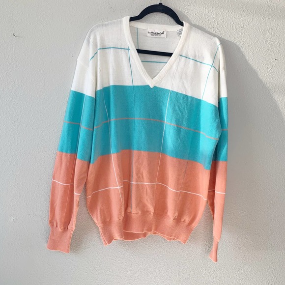 Vintage Other - La Mode Du Golf Vintage V-Neck Pullover Sweater XL
